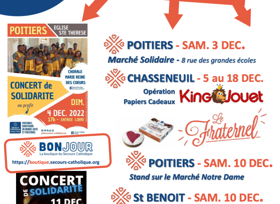 Marché Solidaire Marché solidaire - Opération papiers cadeaux - Concert de solidarité...